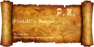 Pintér Manna névjegykártya